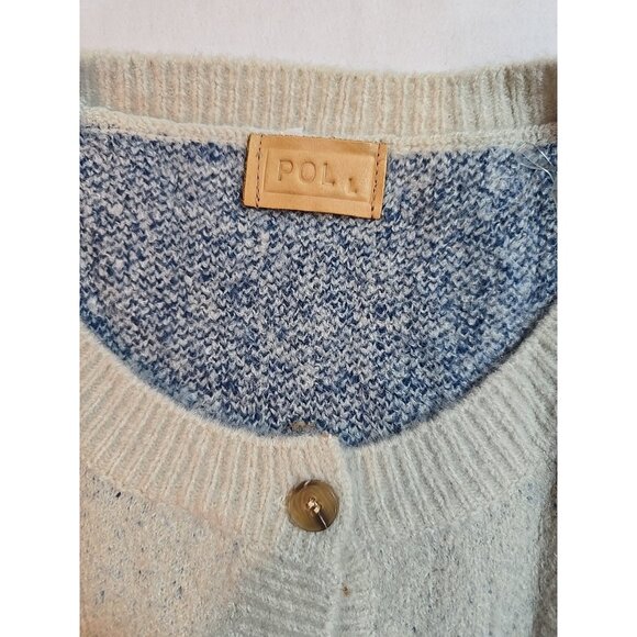 Pol Womens knit Sweater Vest Crew Neck Button Up front Sleeveless Stretch Size L - Picture 3 of 13